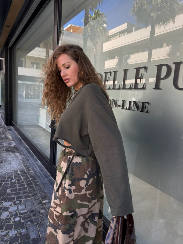 Felpa crop Just