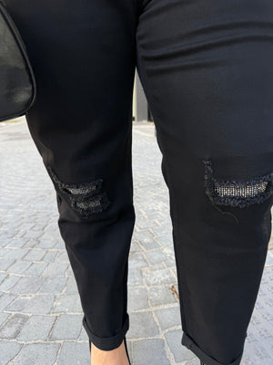 Jeans mom fit con dettagli gioiello curvy