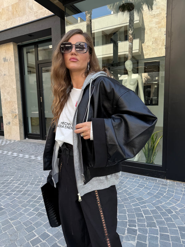 Bomber effetto felpa