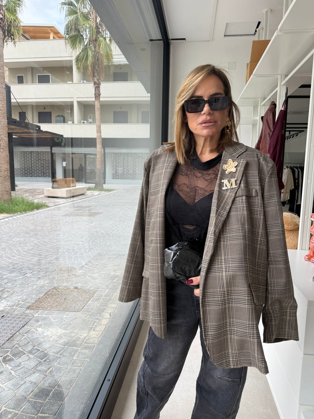 Giacca quadri curvy