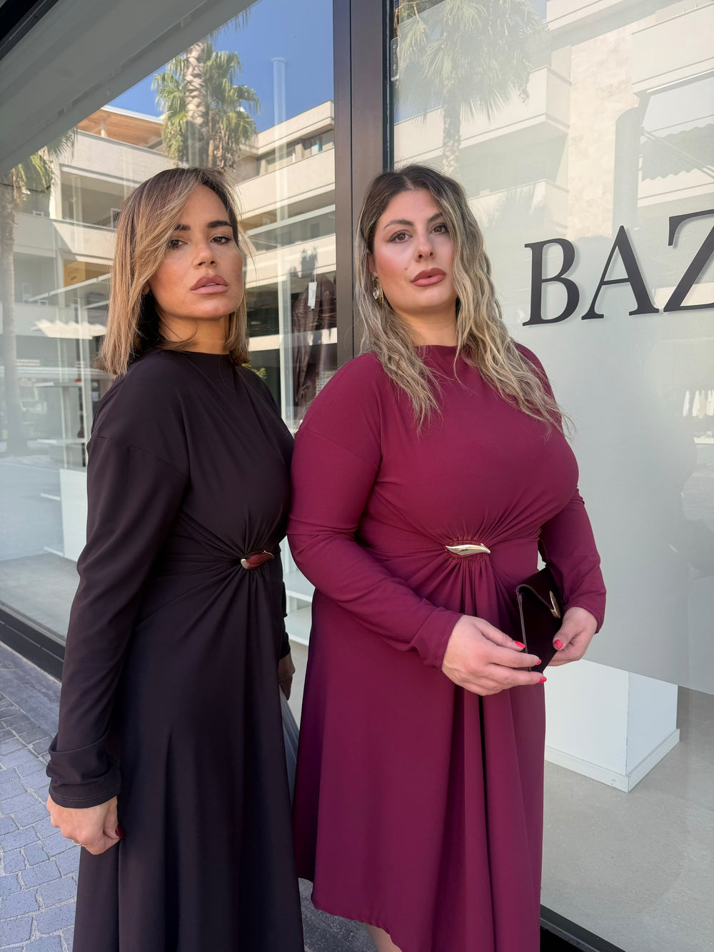 Abito foglia gold curvy