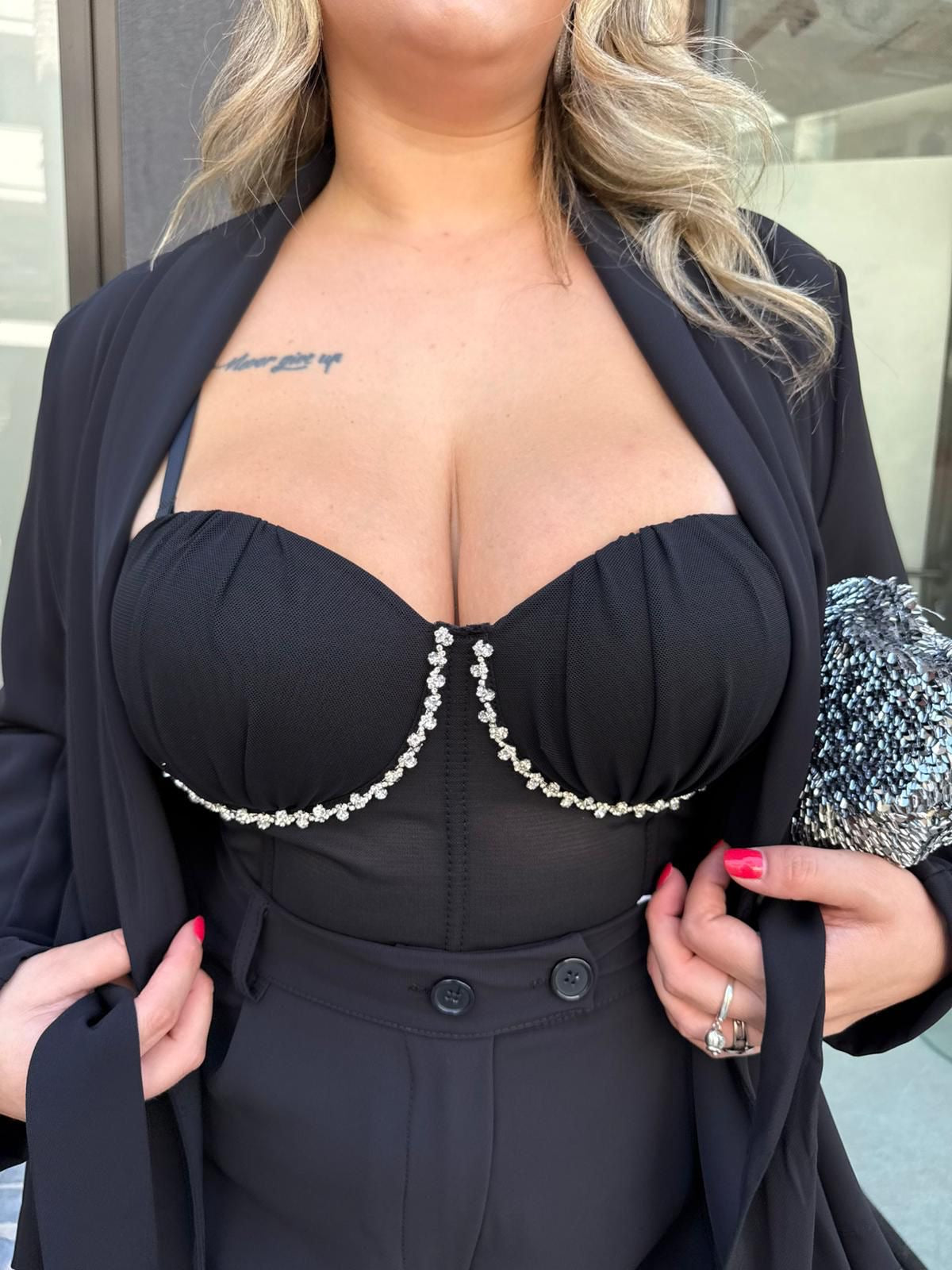 Corpetto filo strass curvy