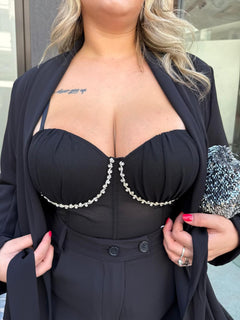 Corpetto filo strass curvy