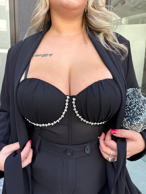 Corpetto filo strass curvy