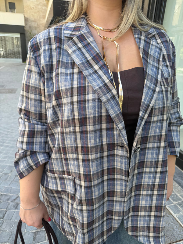 Giacca a quadri curvy