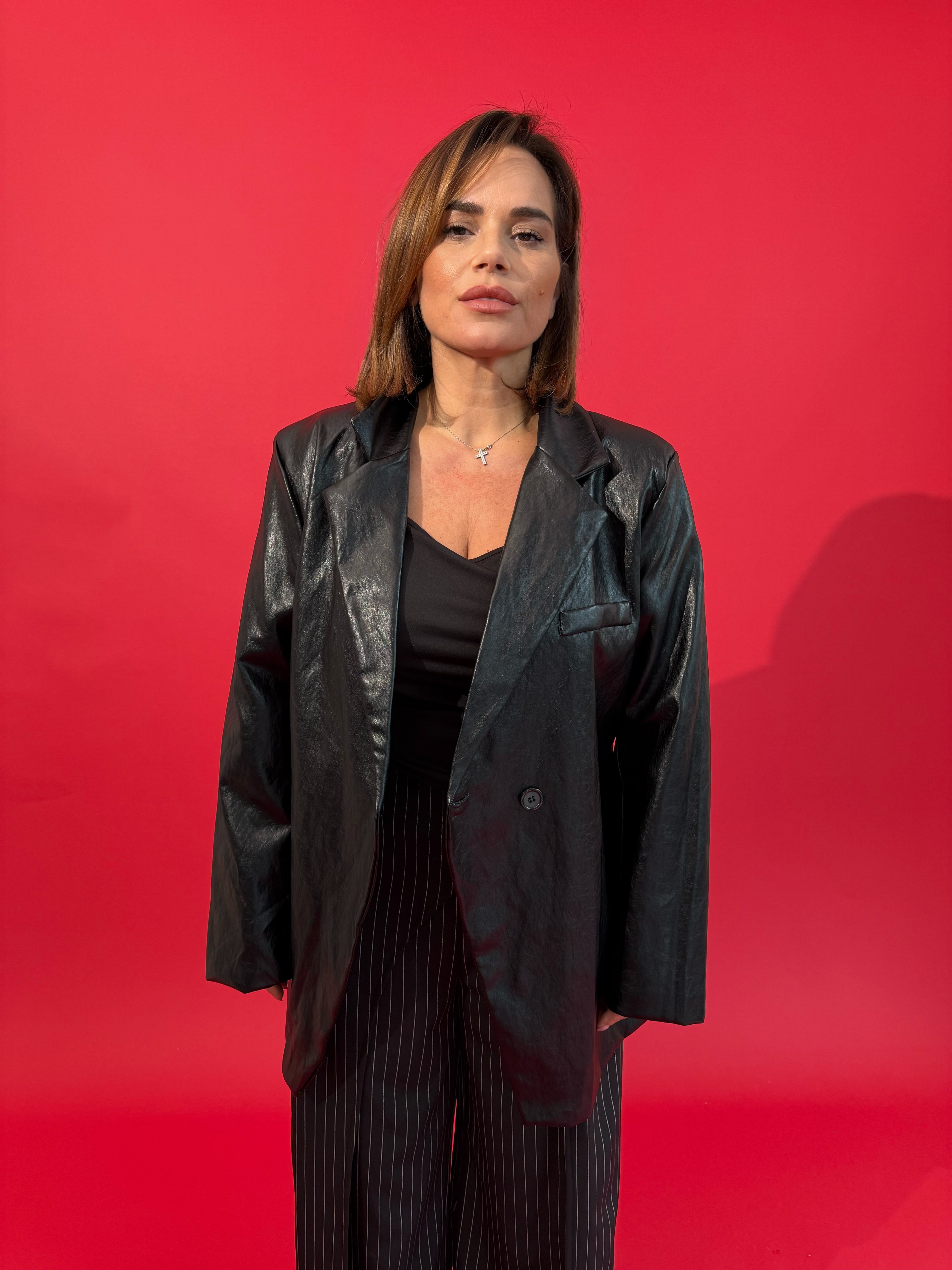 Giacca in vinile curvy