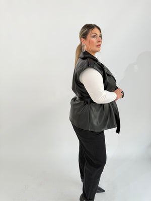Gilet in ecopelle curvy