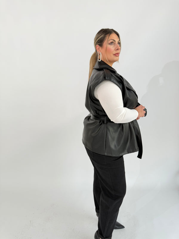 Gilet in ecopelle curvy
