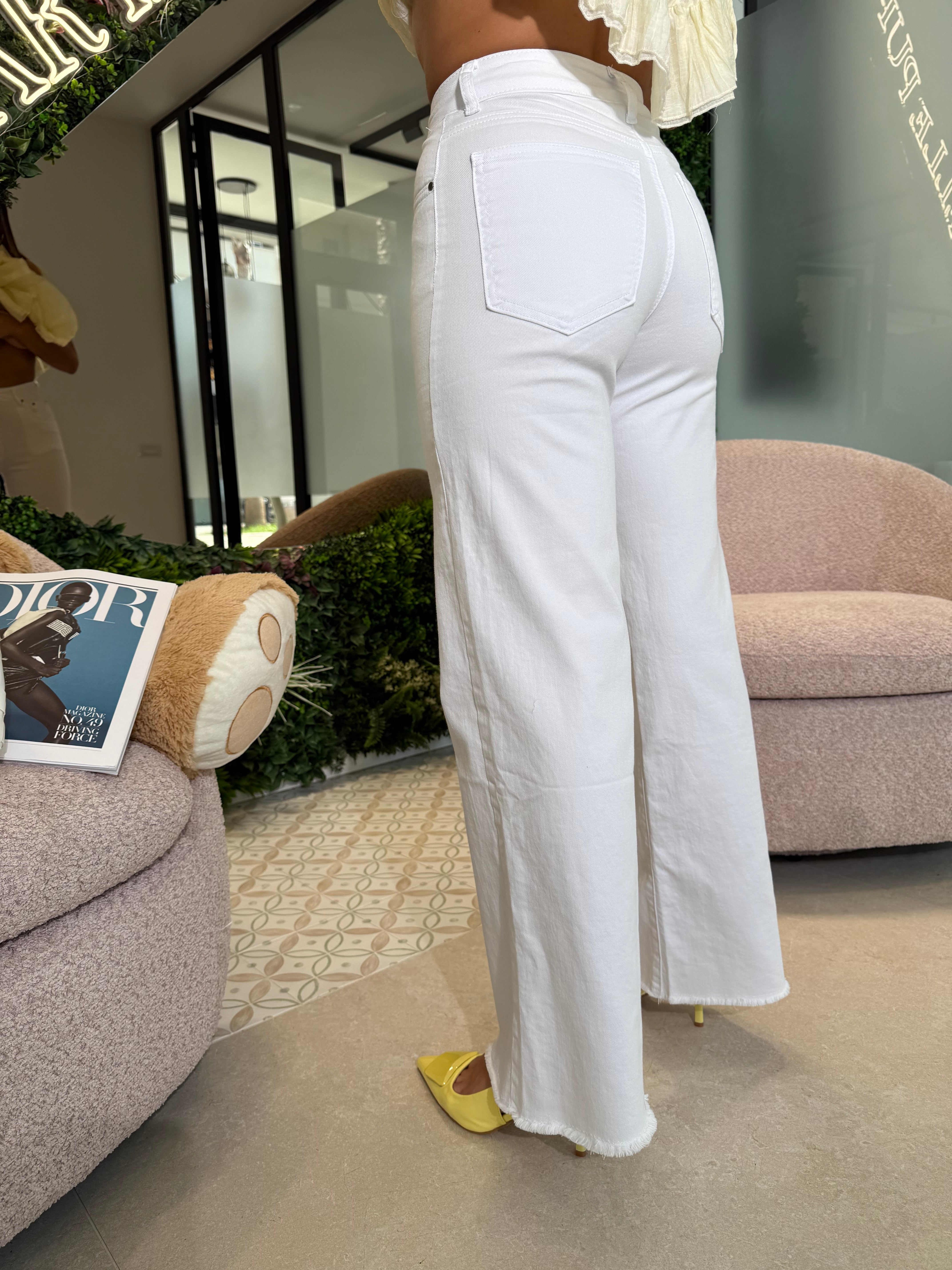 Jeans palazzo bianco