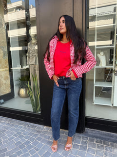 Jeans gamba dritta taglio vivo