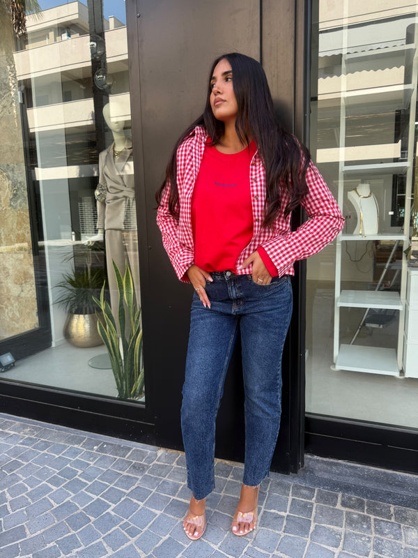 Jeans gamba dritta taglio vivo