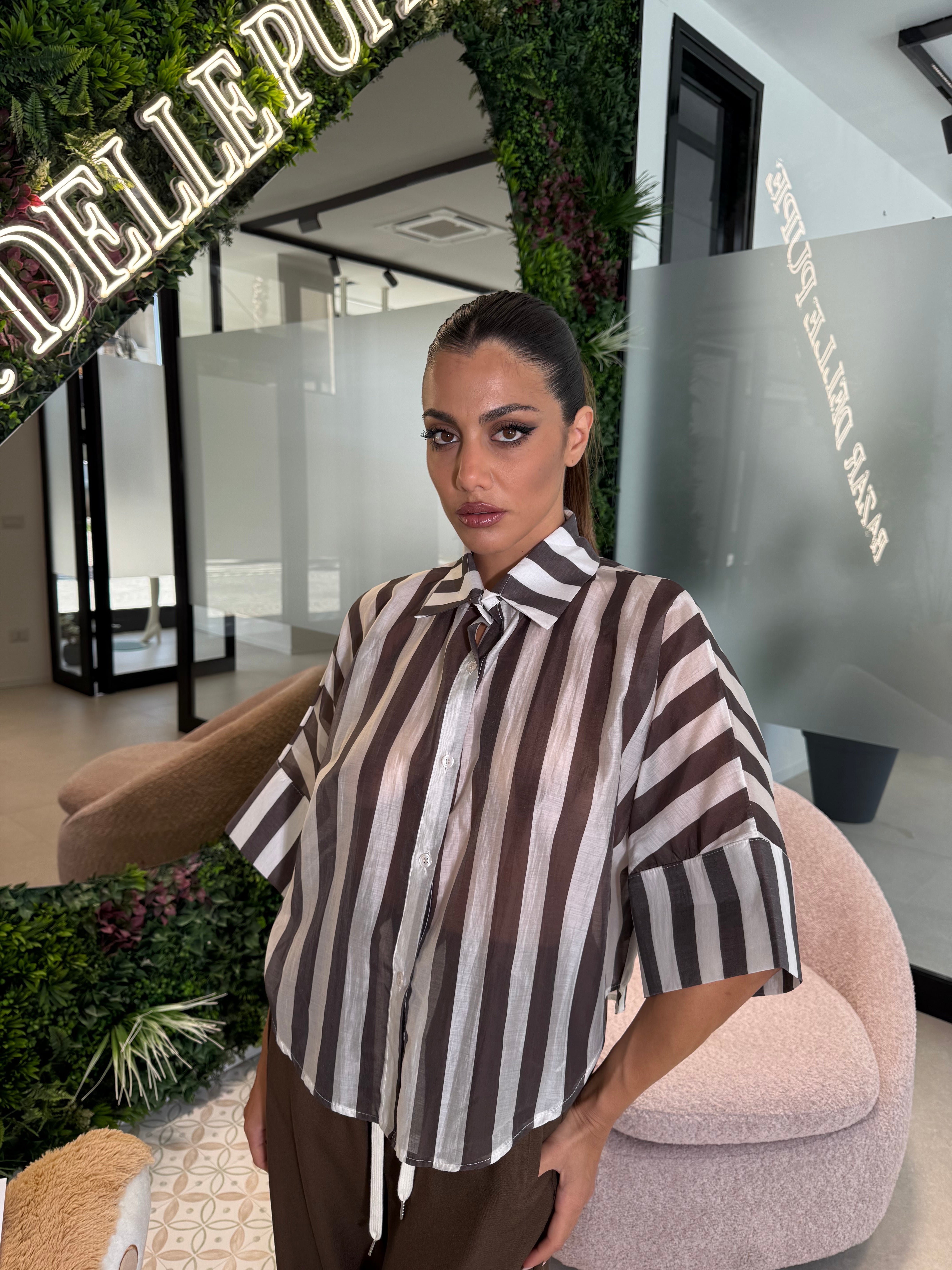 Camicia velata strisce