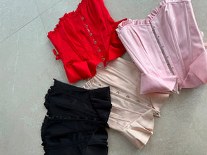 Corsetto in raso con rouches