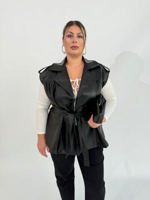 Gilet in ecopelle curvy