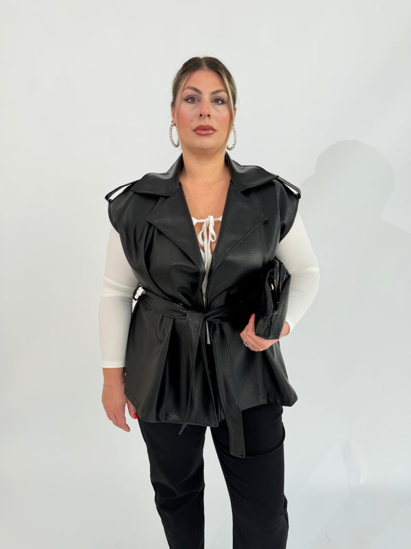 Gilet in ecopelle curvy
