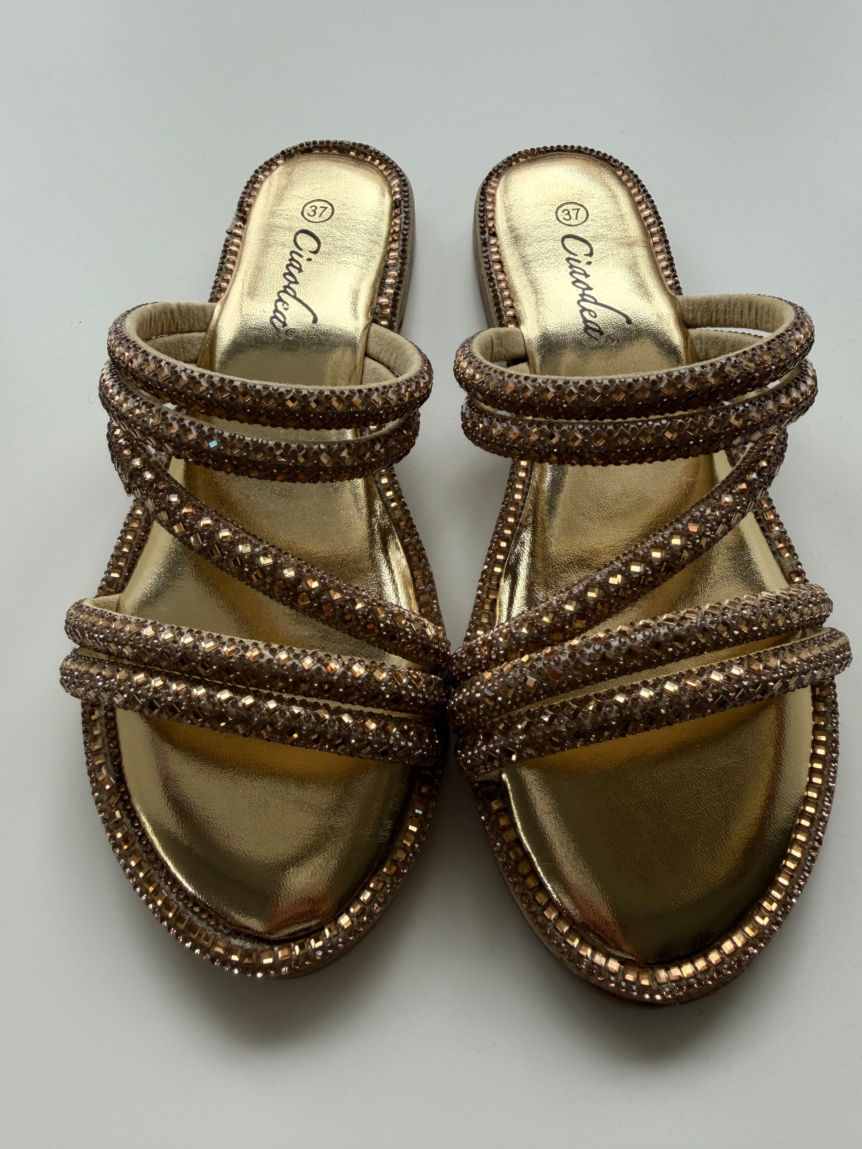 Sandalo basso strass
