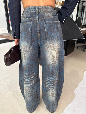 Jeans ballon con strass