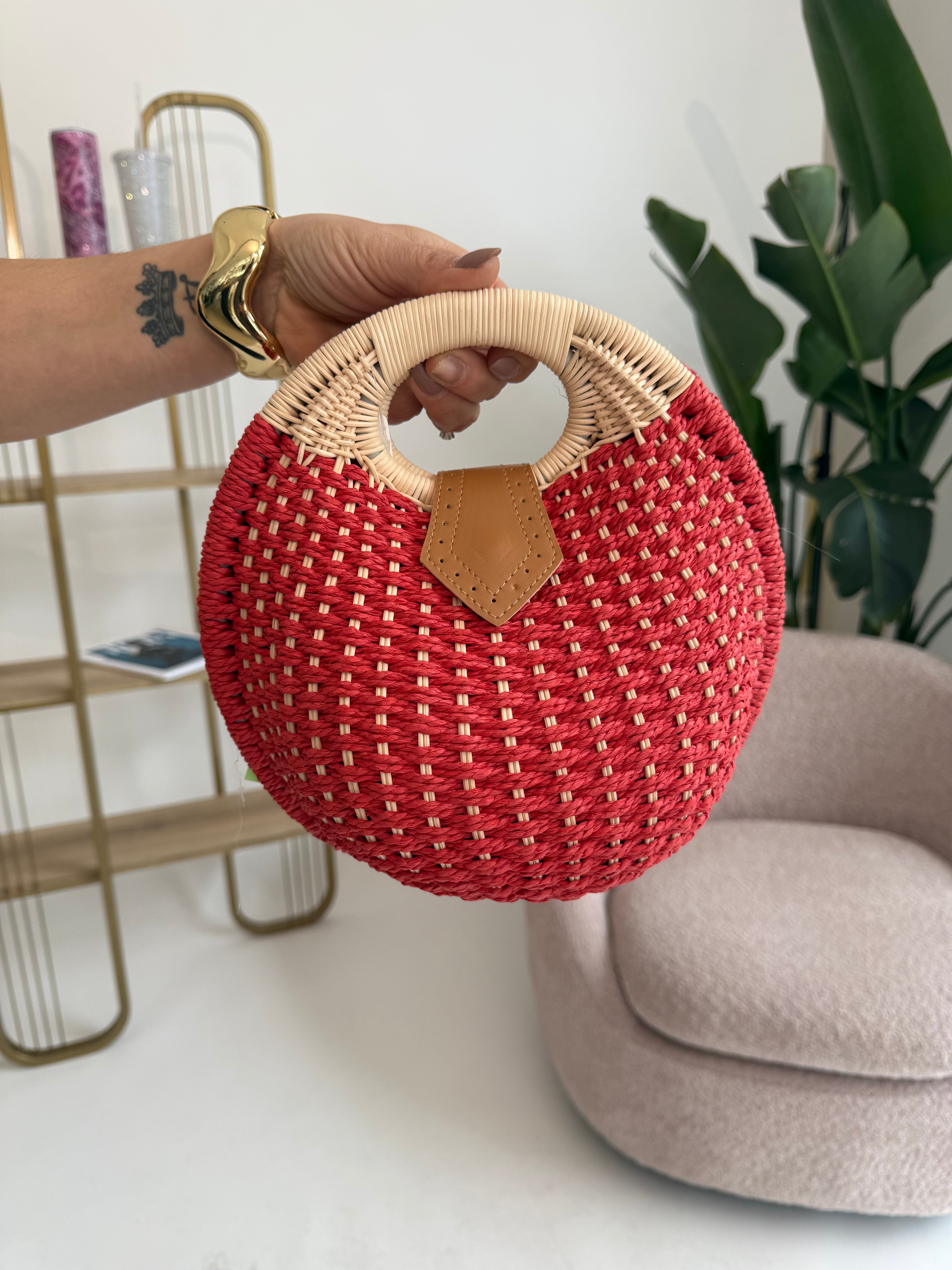 Borsa in paglia tonda