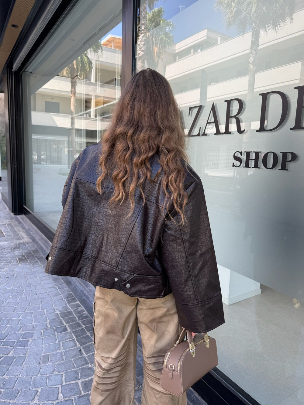 Chiodo oversize pitonato