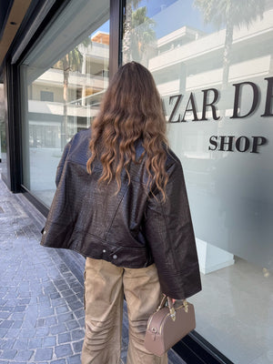 Chiodo oversize pitonato