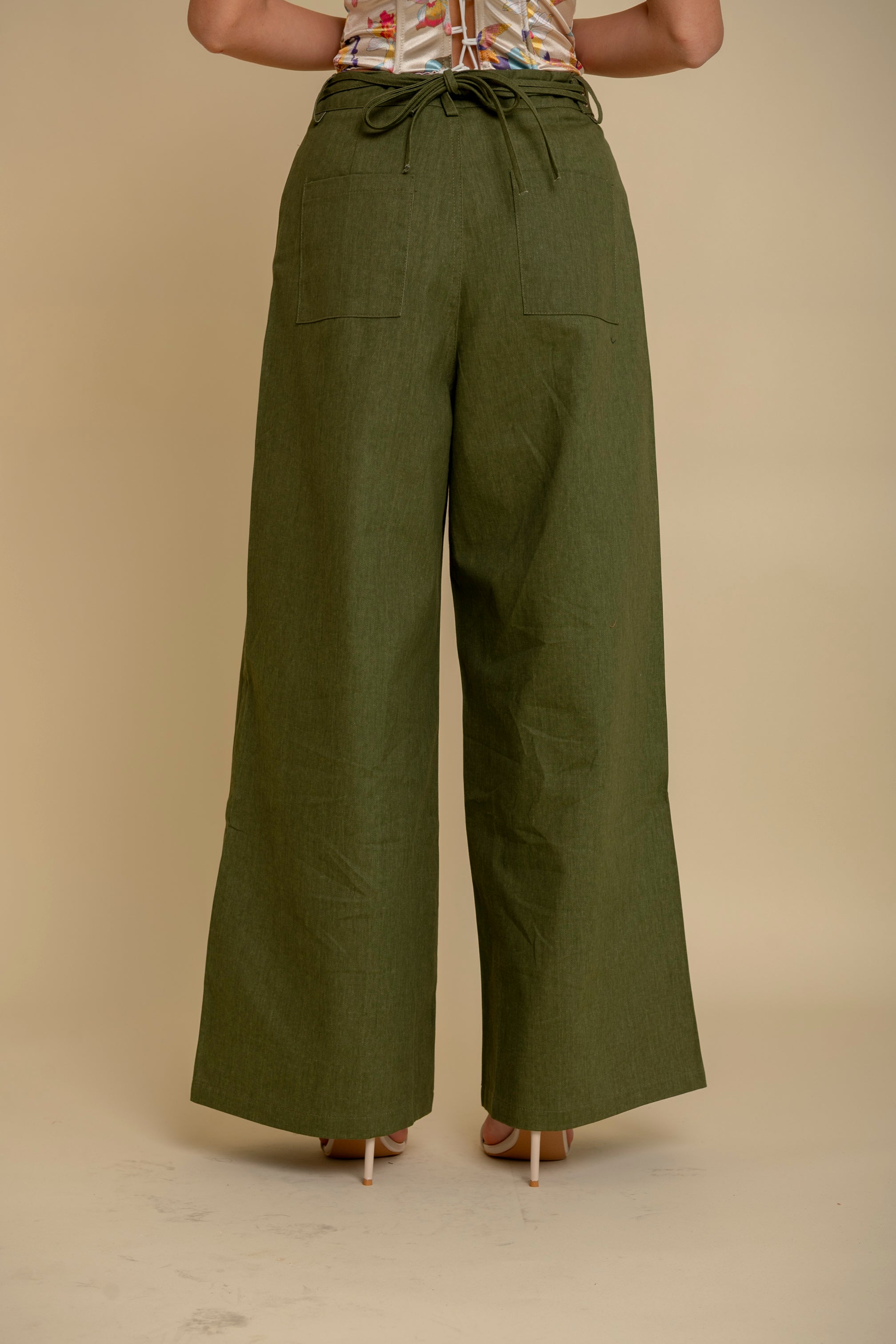Pantalone con cintura green