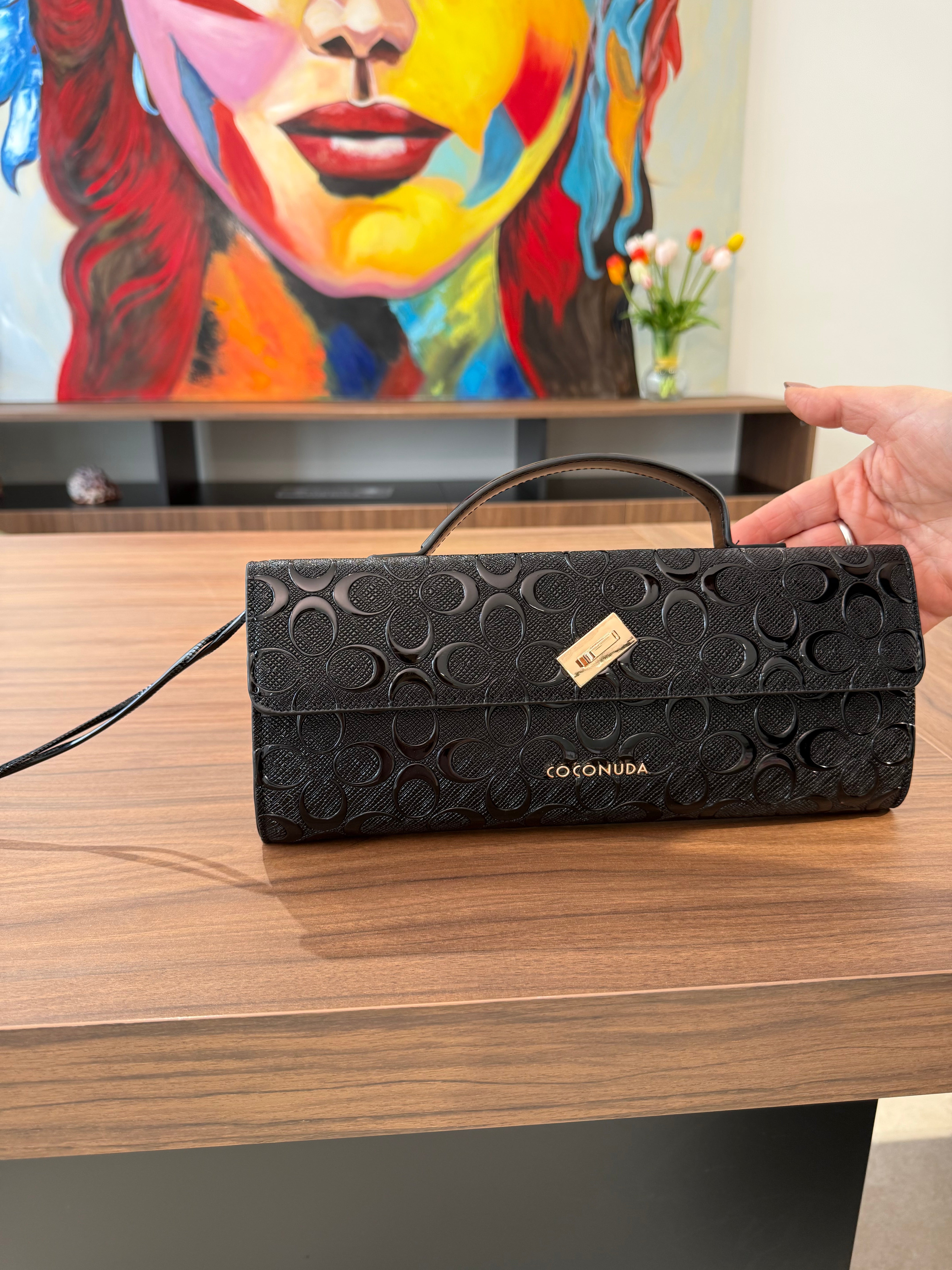 Borsa rettangolare lucida