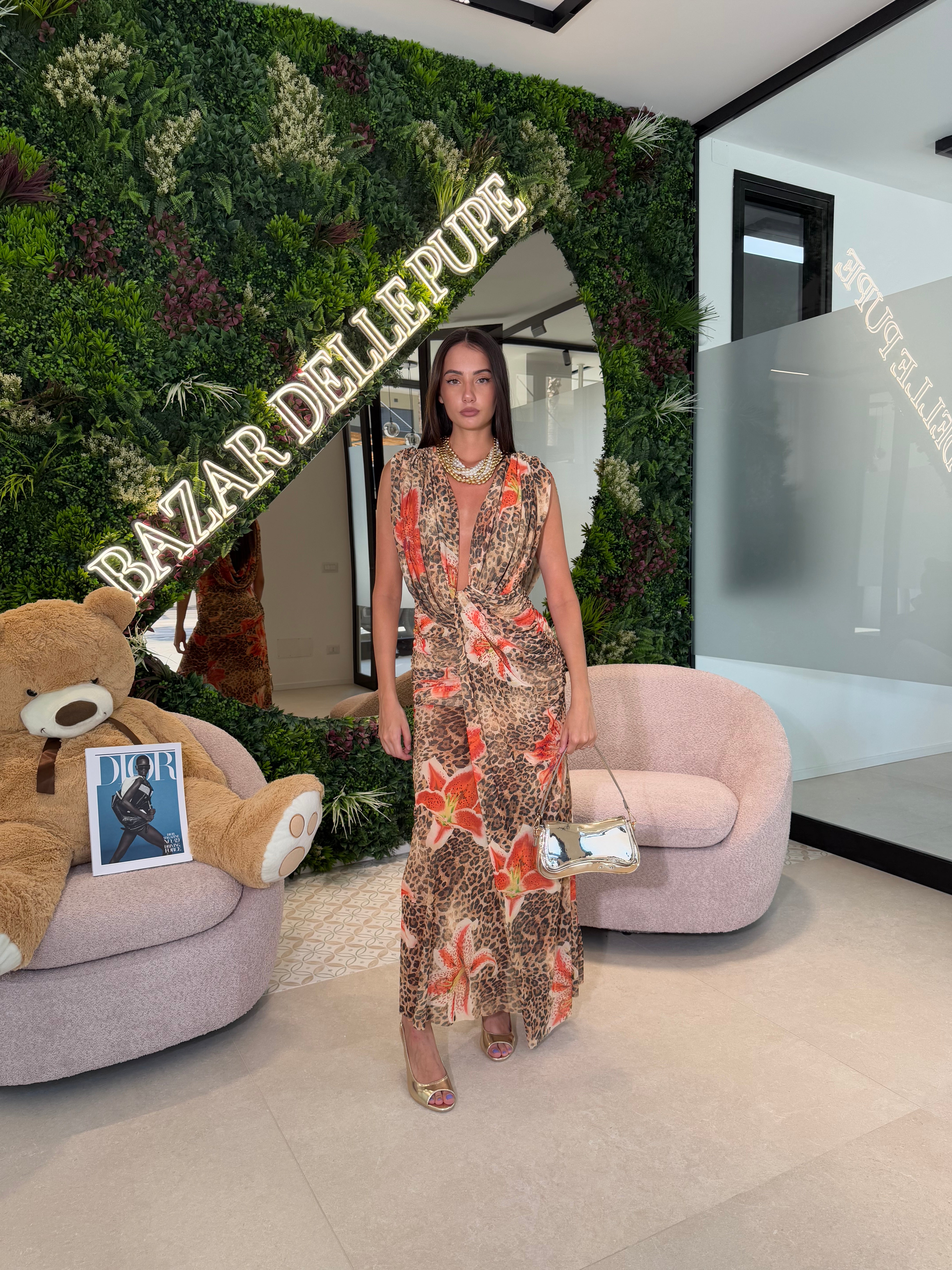 Abito con scollo animalier Lumina