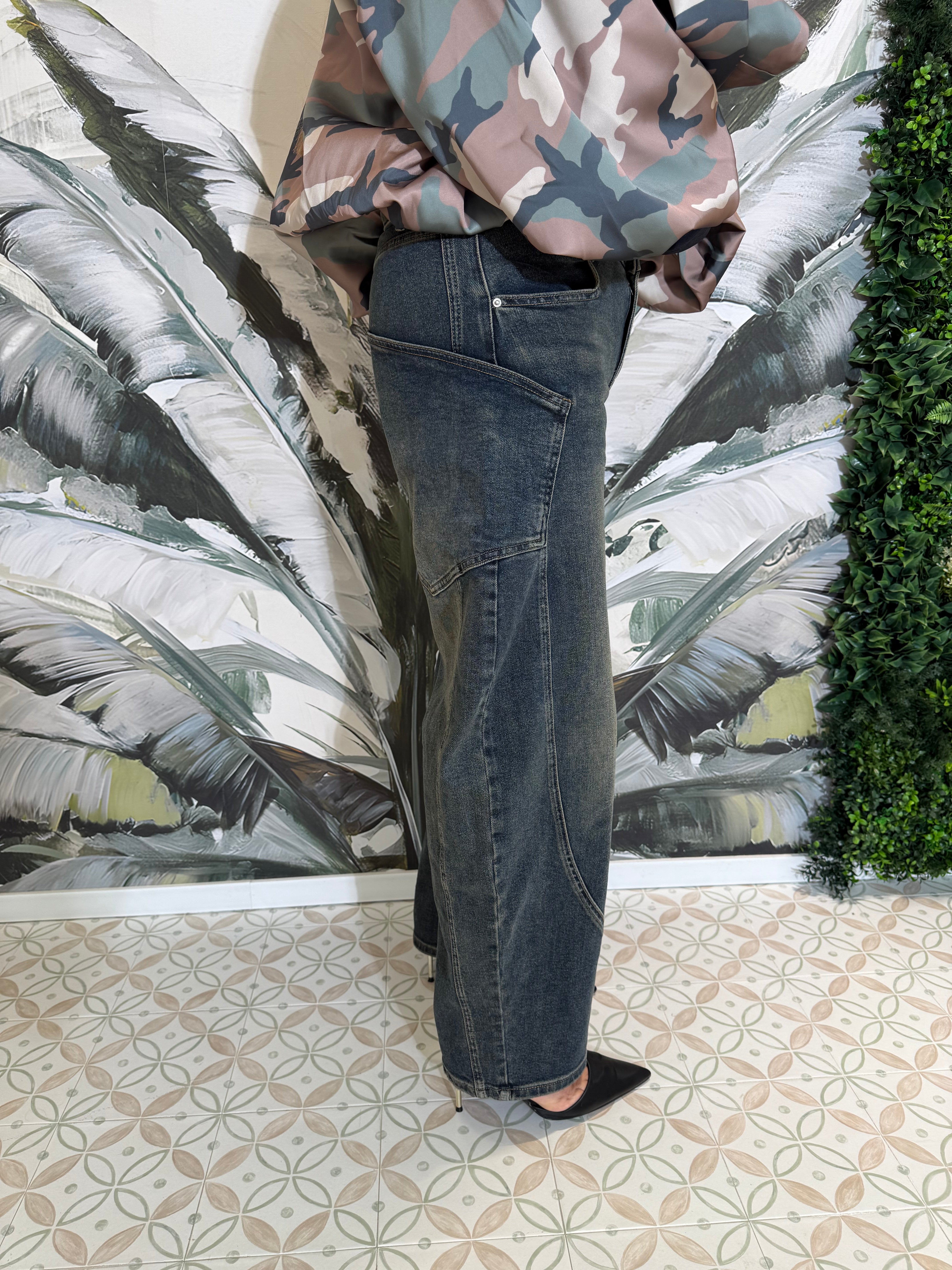 Jeans tascone sabbiato comfy