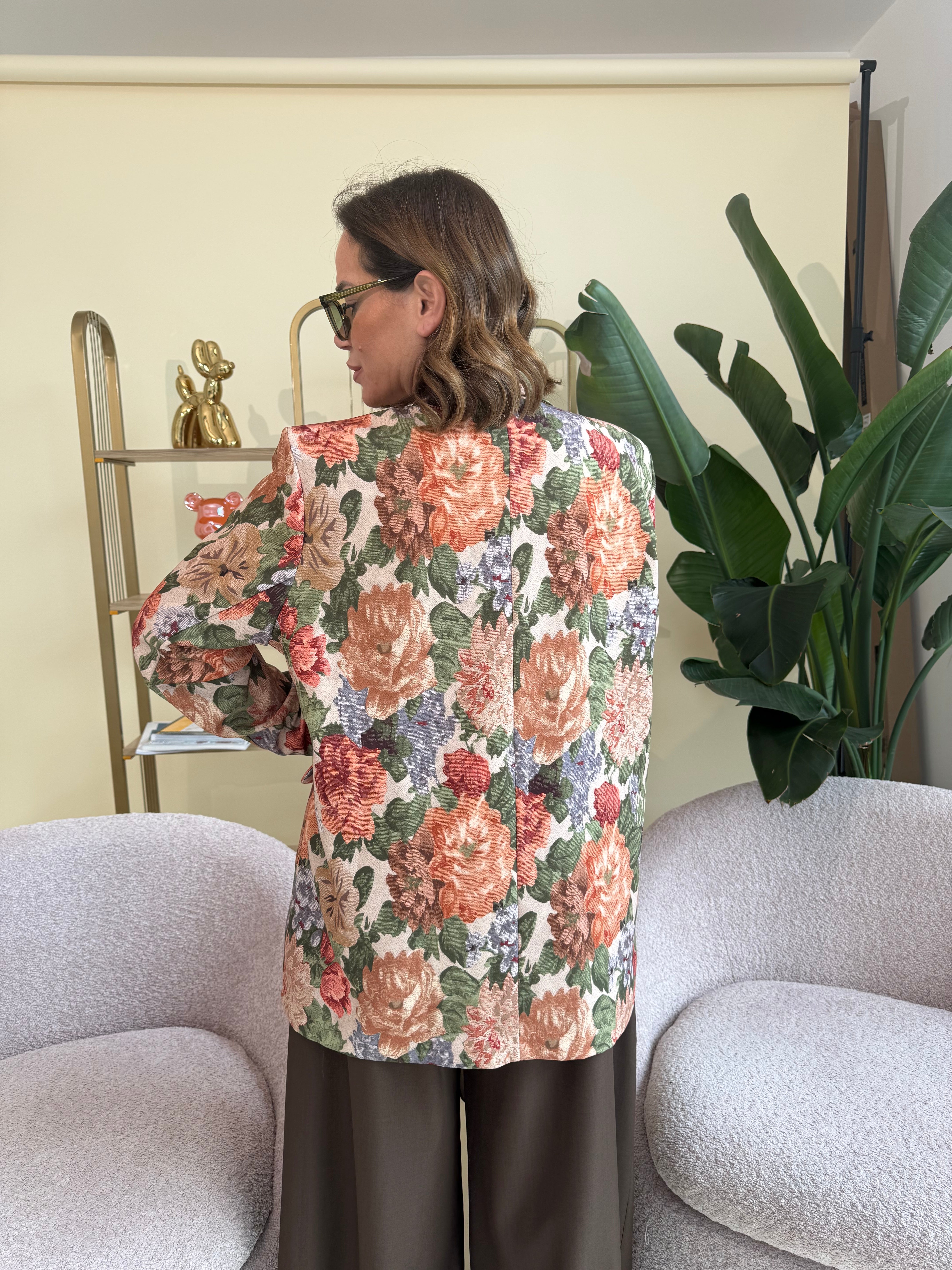 Giacca flowers orange curvy