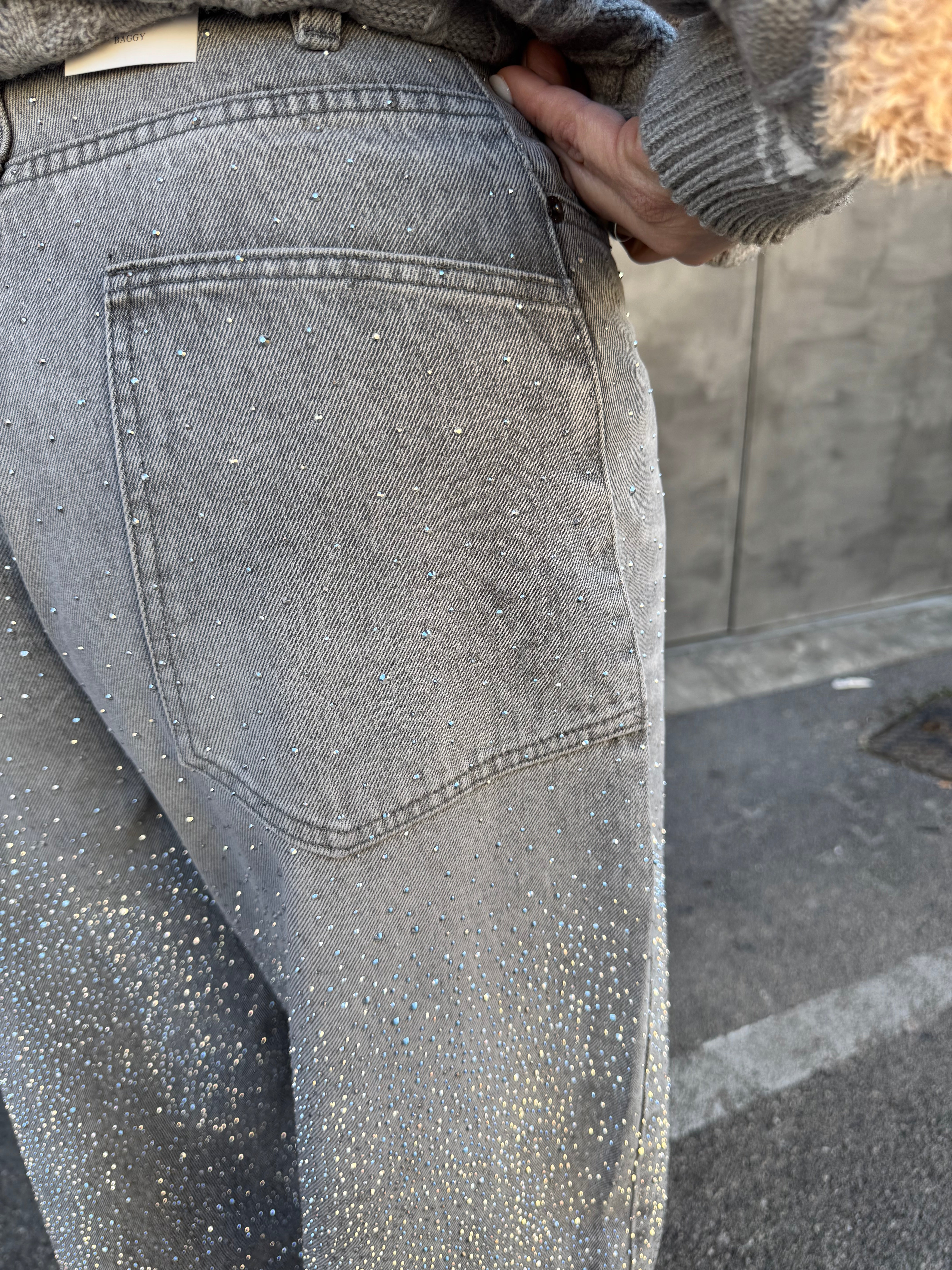 Jeans strass baggy