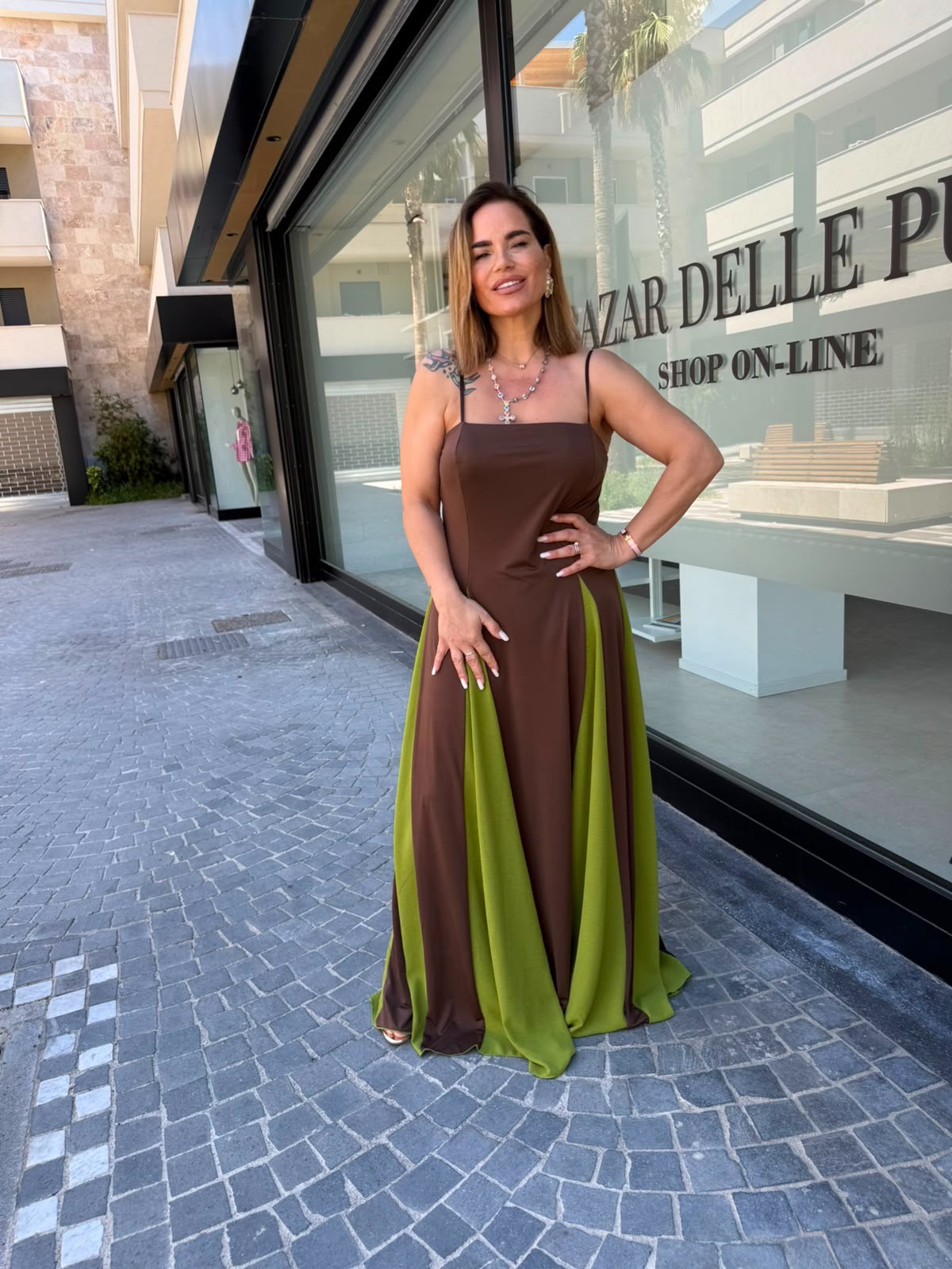 Abito bicolore Aria curvy