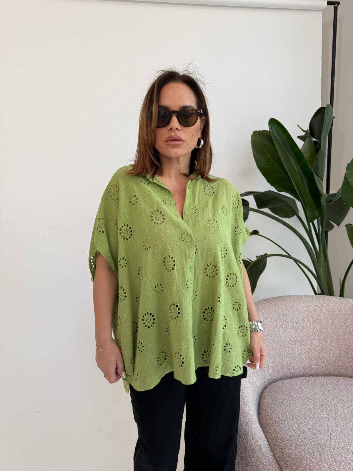 Camicia San gallo green curvy