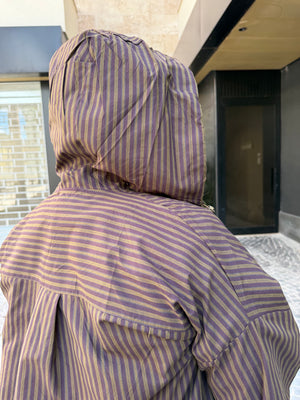 Camicia rigata con cappuccio