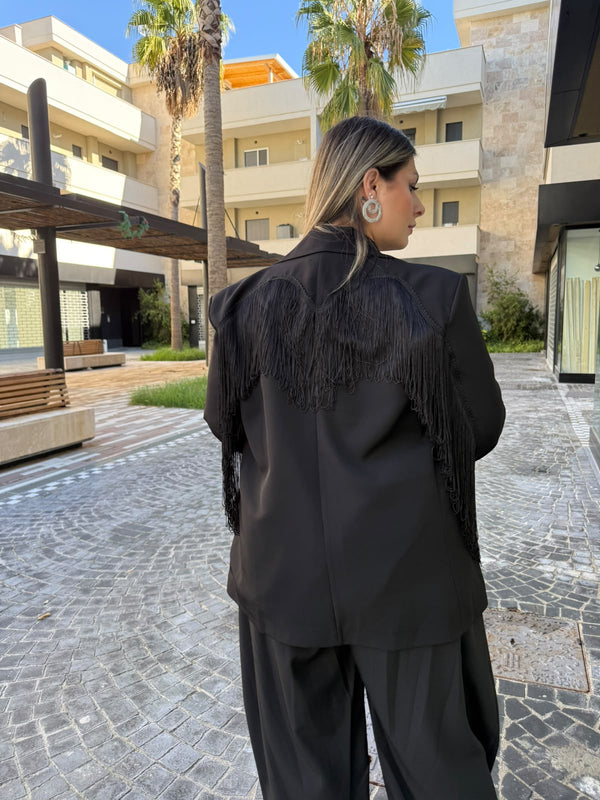 Giacca con frange curvy