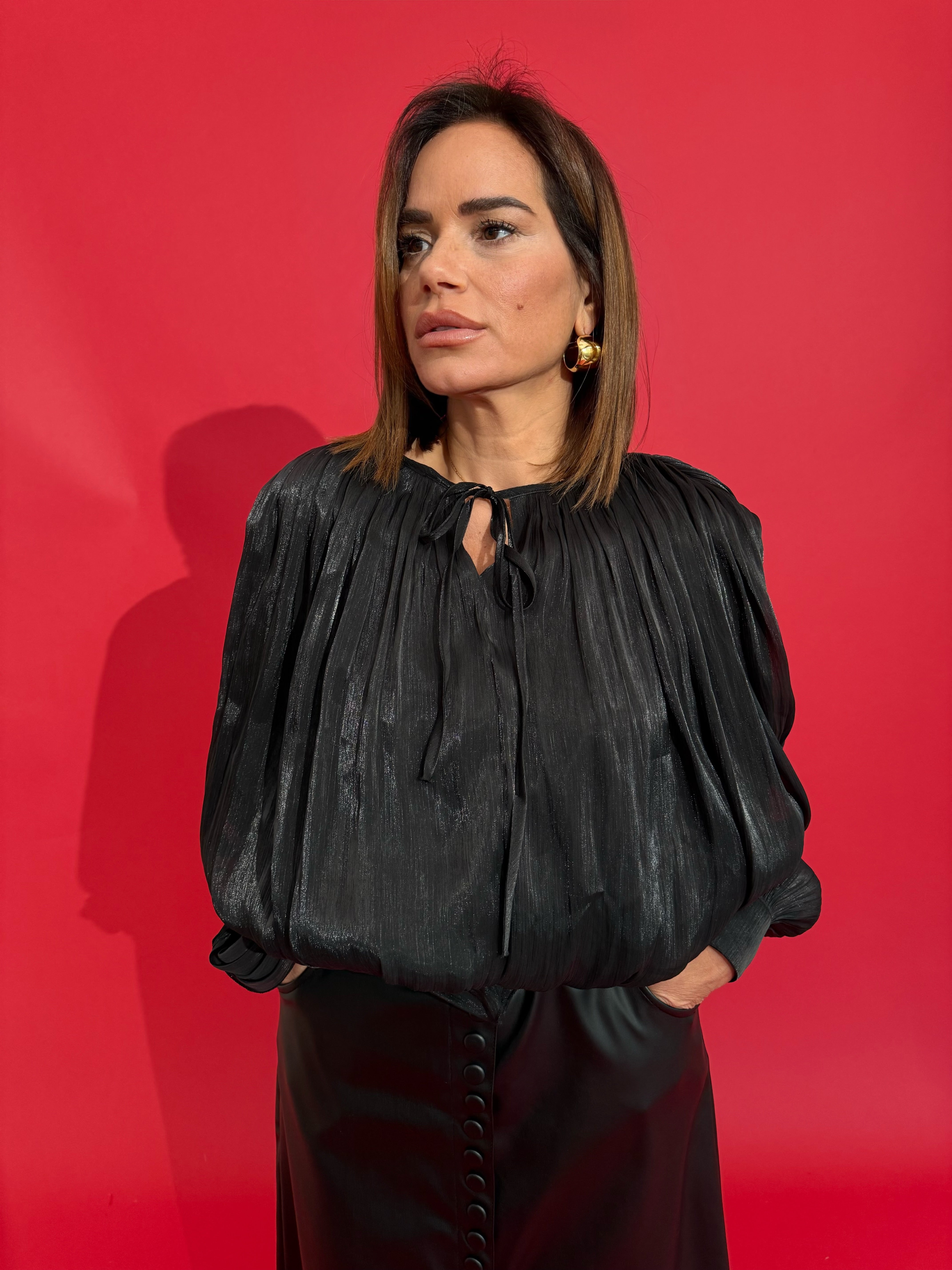 Camicia con bustino in satin