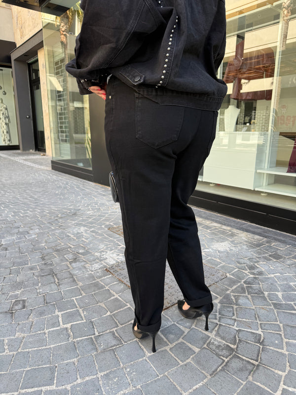 Jeans mom fit con dettagli gioiello curvy