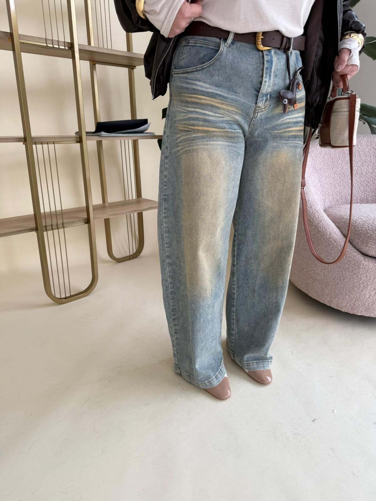 Jeans sfumato sabbiato curvy