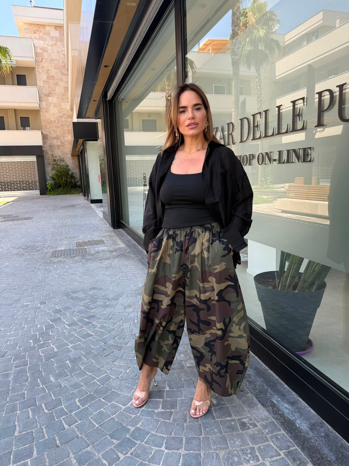 Camicia velata curvy black
