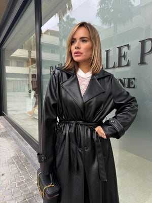 Trench ecopelle curvy