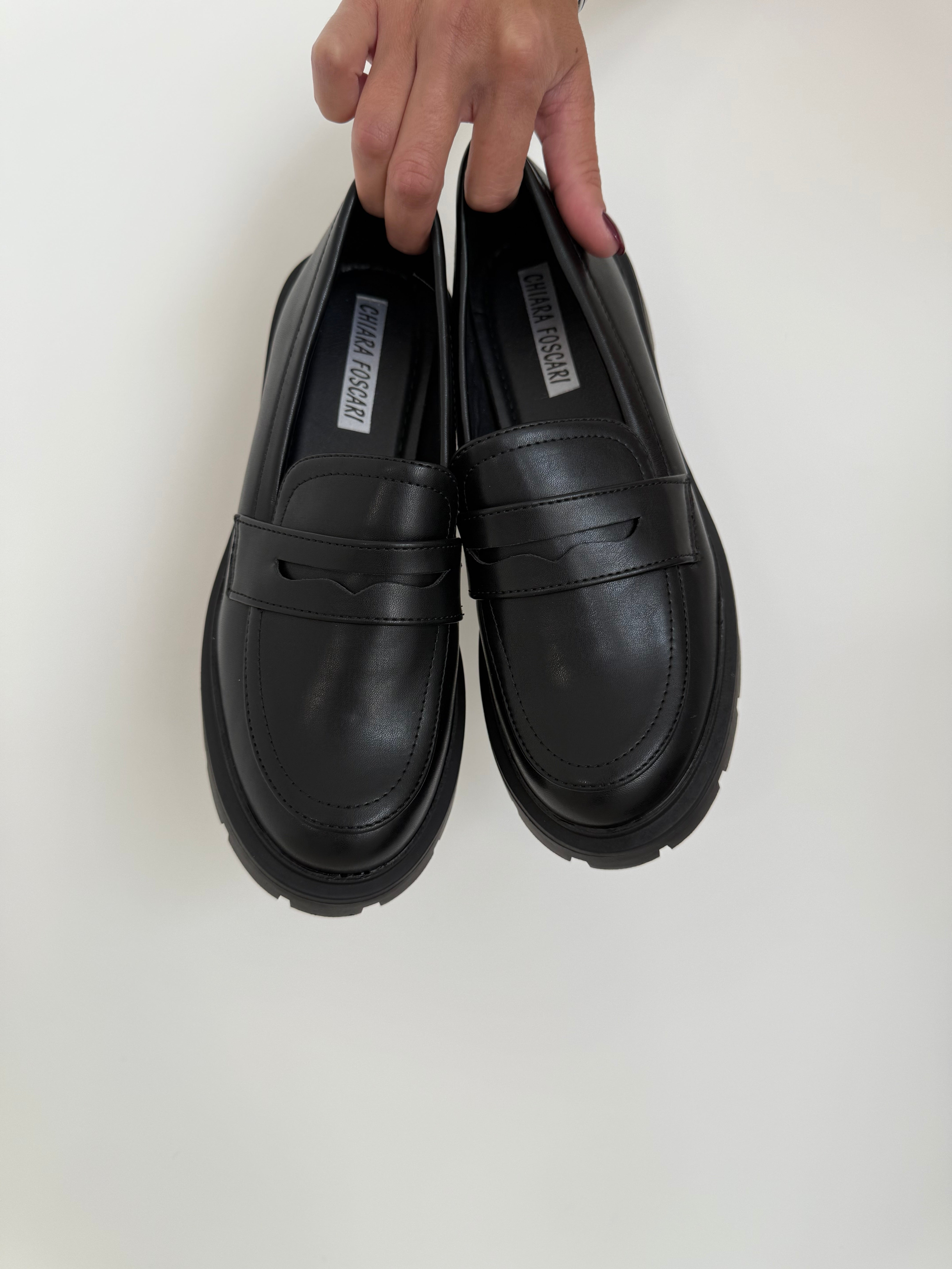 Mocassini in pelle nero