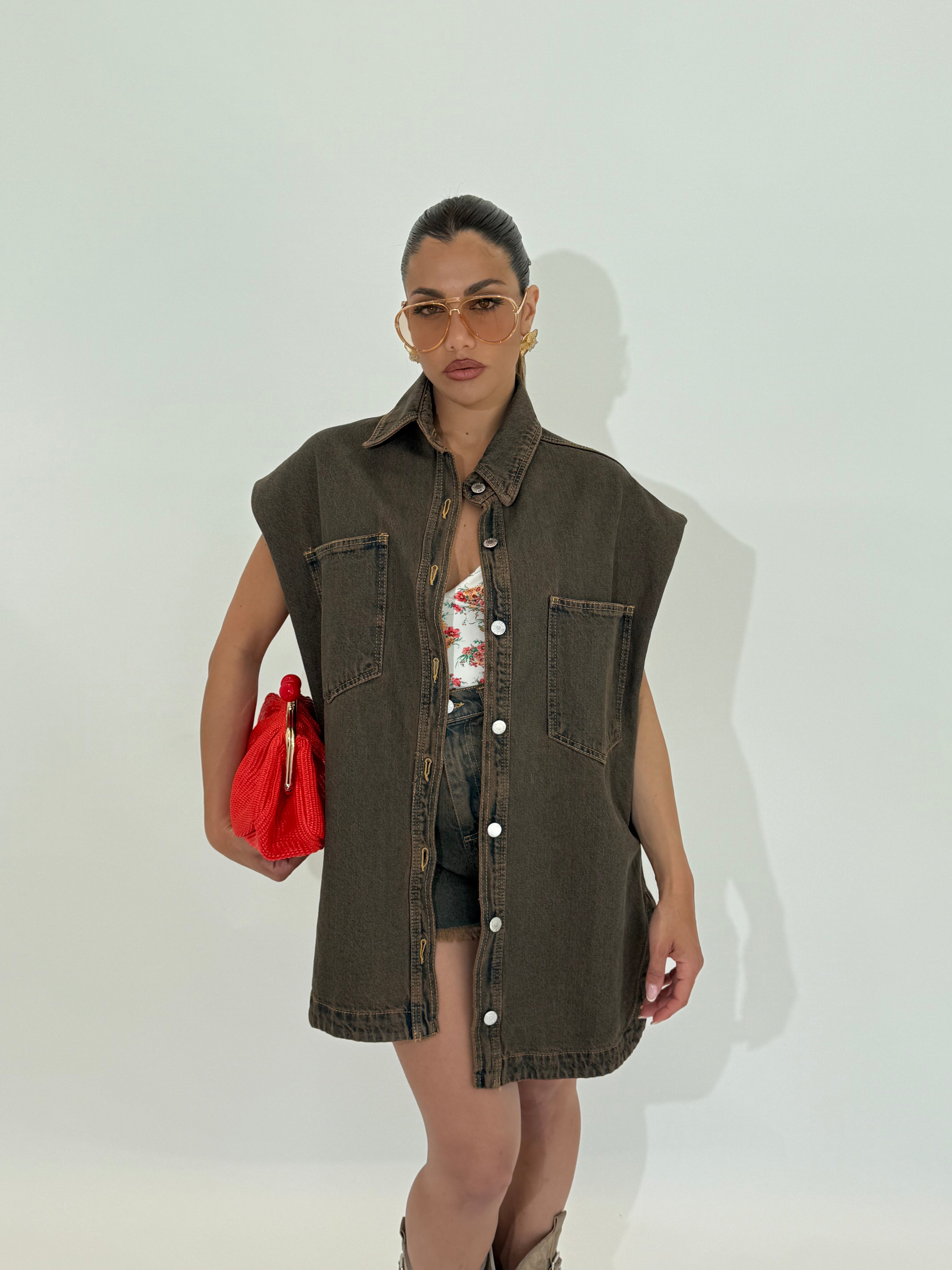 Camicia gilet sabbiato