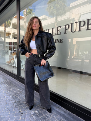 Bomber crop pitonato