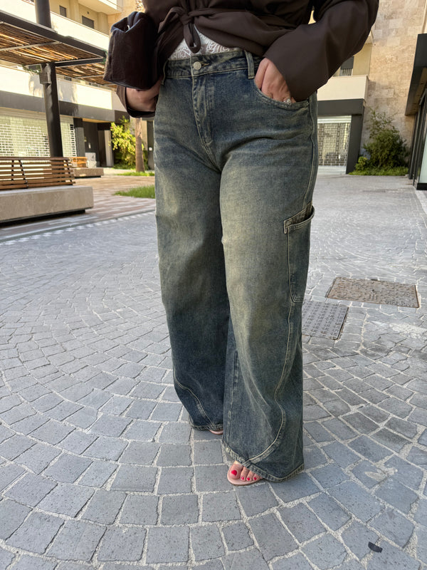 Jeans con dettagli mimetici curvy