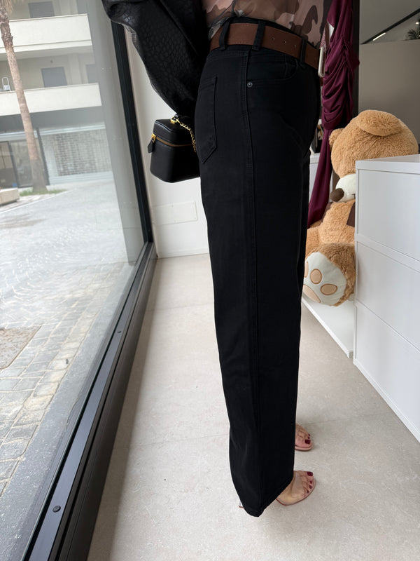 Jeans palazzo con cintura curvy