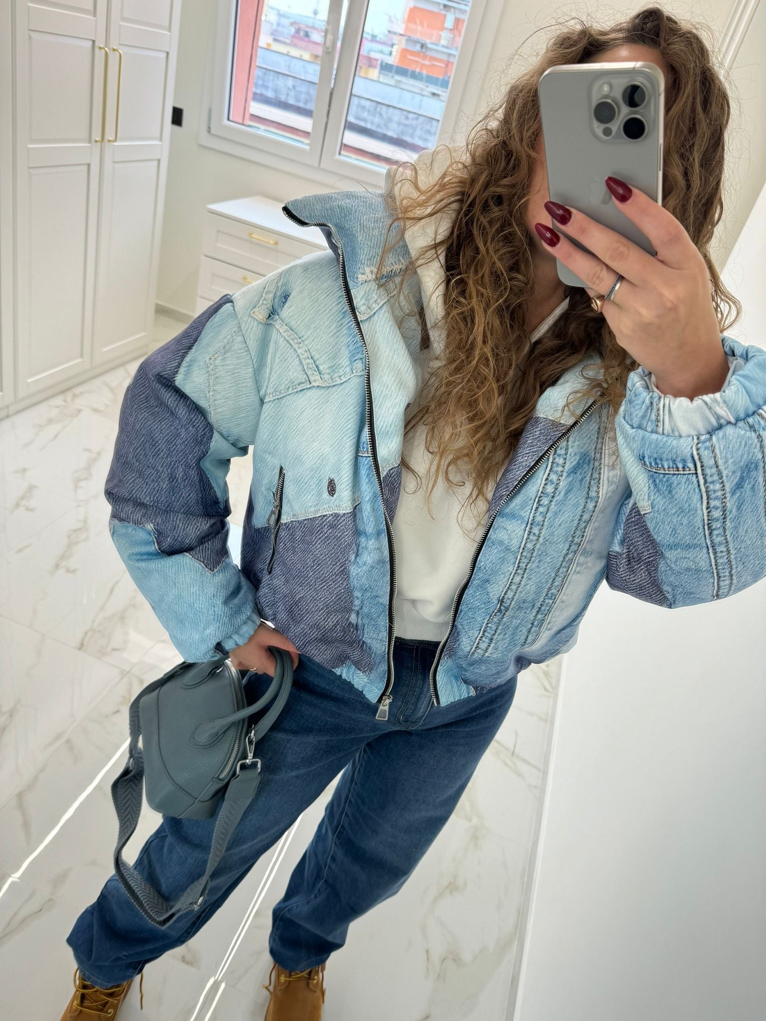 Bomber effetto denim