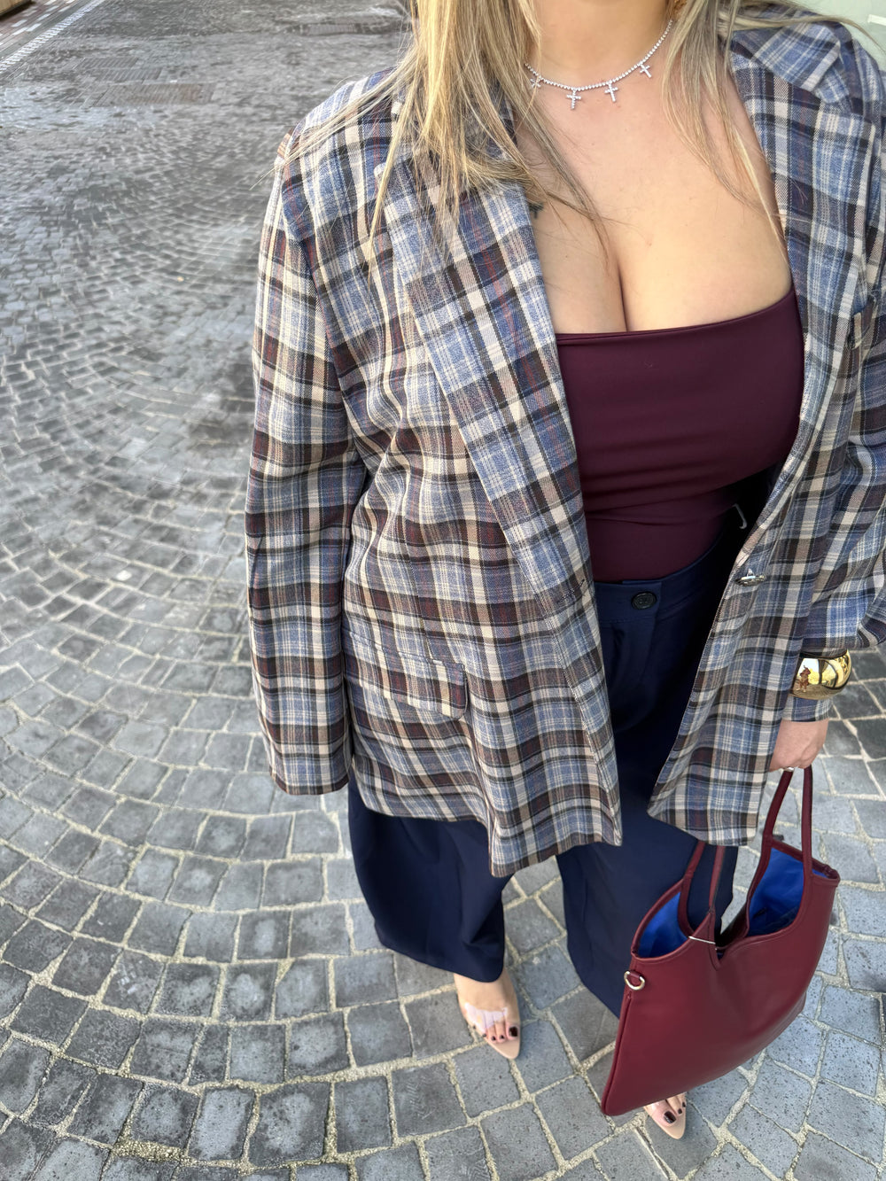 Giacca a quadri curvy