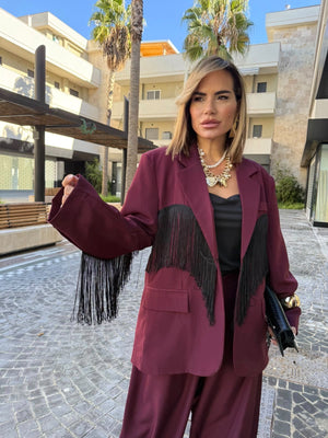 Giacca con frange curvy