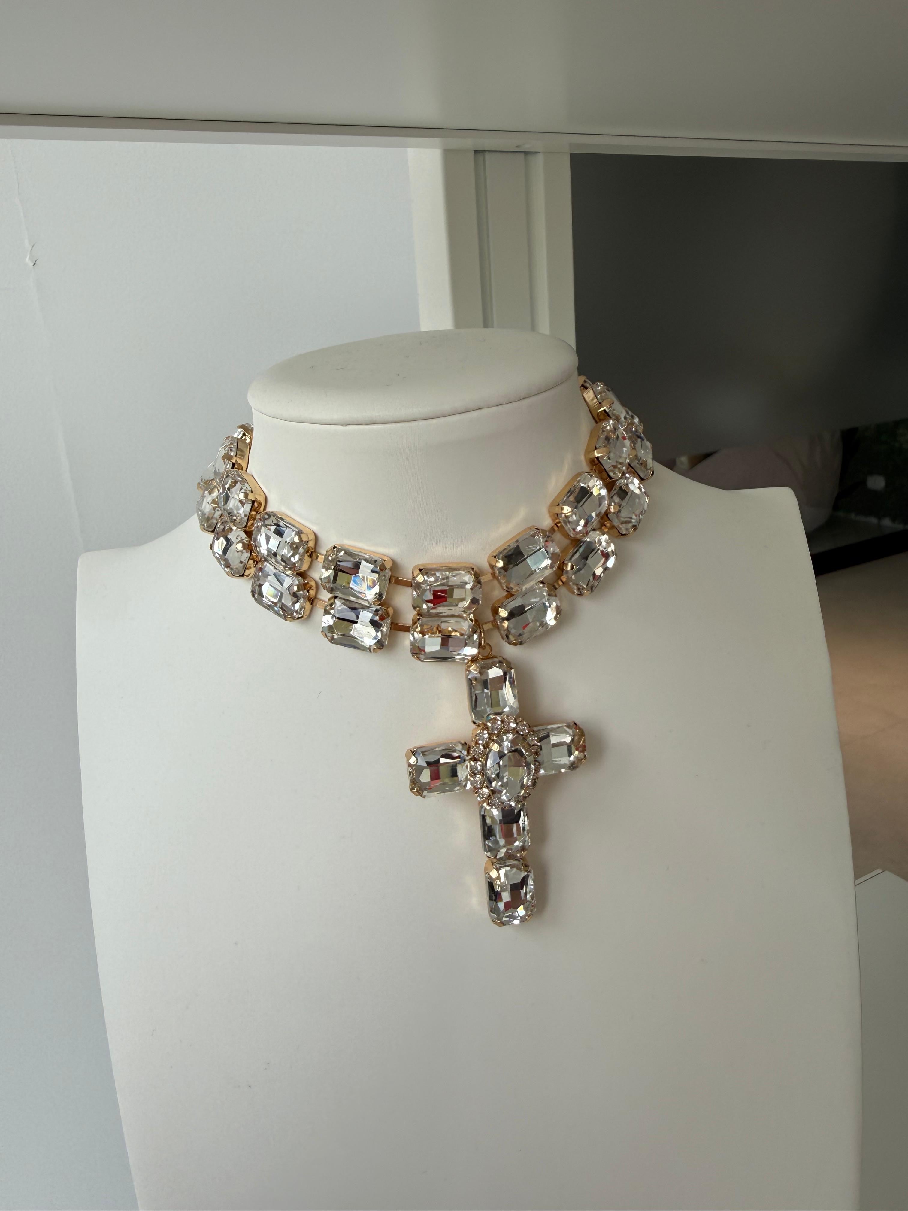 Collana due giri  croce