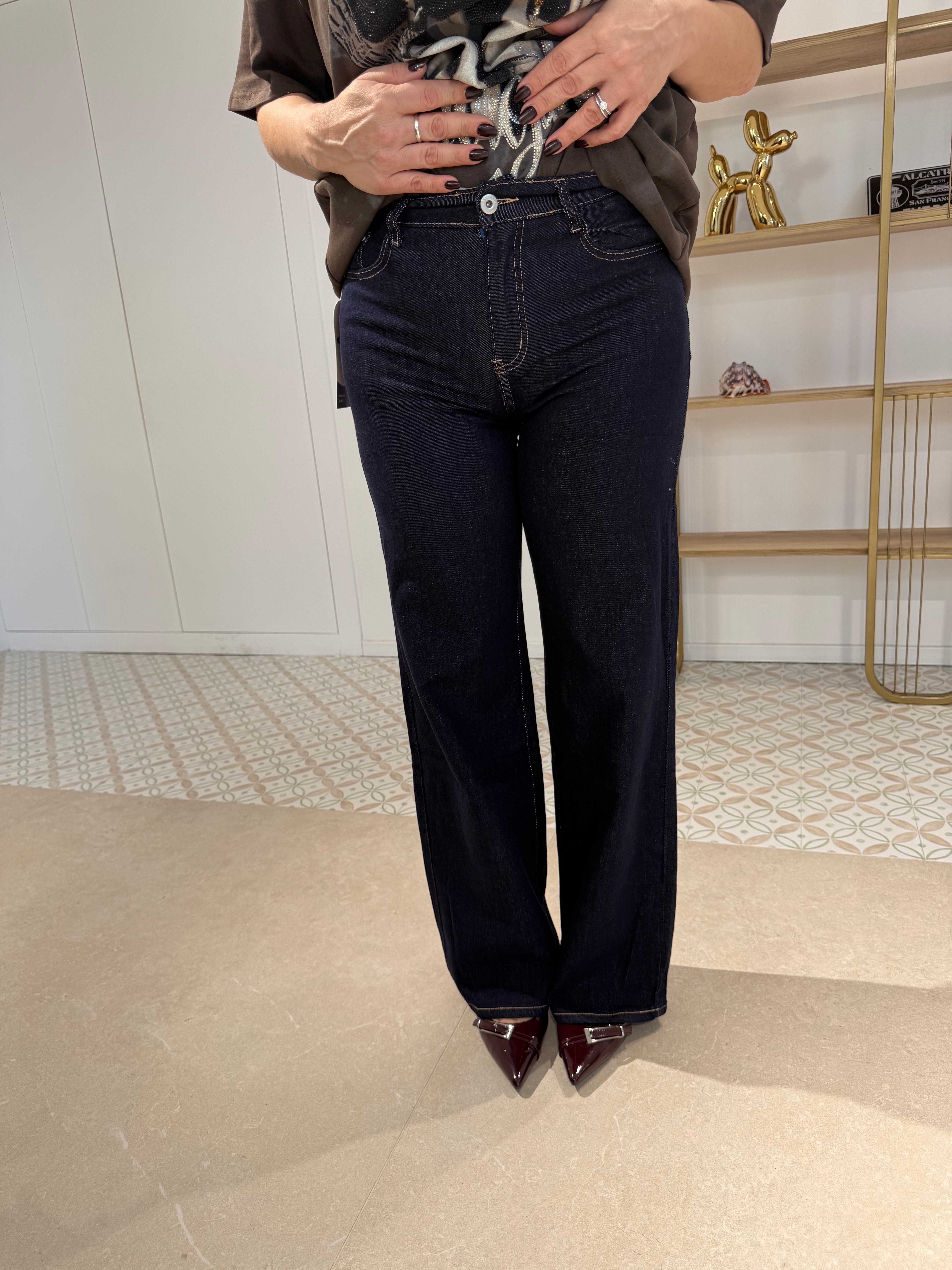 Jeans palazzo scuro