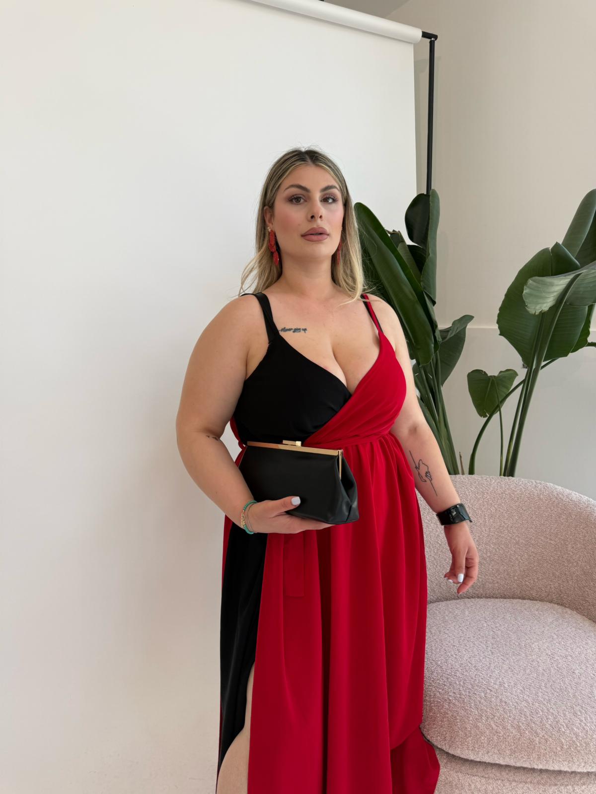 Abito bicolore curvy